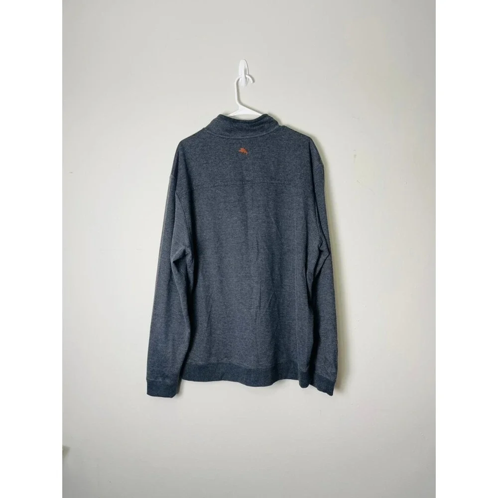 Tommy Bahama‎ Blend Pullover Sweater Gray XXL Long Sleeve Button Mens 2XL